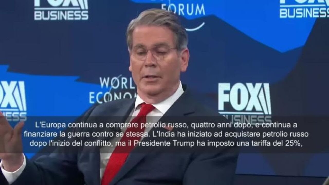 Il segretario al Tesoro Usa Bessent a Davos: L'Ue compra ancora petrolio dalla Russia