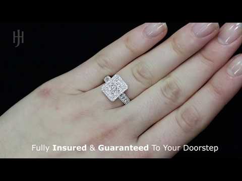 18ct White Gold 1.00ct Large Diamond Dress Ring - Hatton Jewellers London HJ95