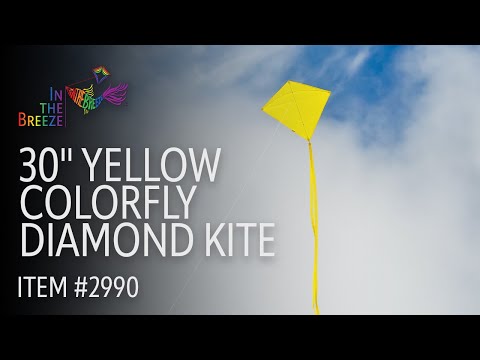30" Yellow Colorfly Diamond Kite - In the Breeze