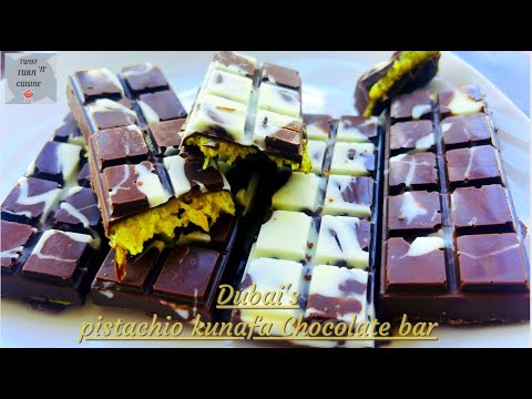 Dubai Kunafa Chocolate Bar | Viral Dubai Chocolate Bar | Pistachio Knafeh Chocolate Bar |