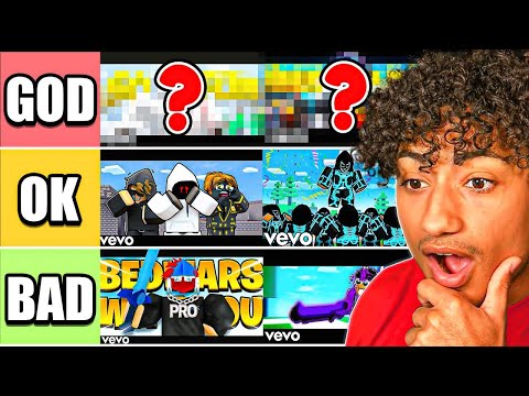 I RANKED Roblox Bedwars YOUTUBERS SONGS.. (Roblox Bedwars)