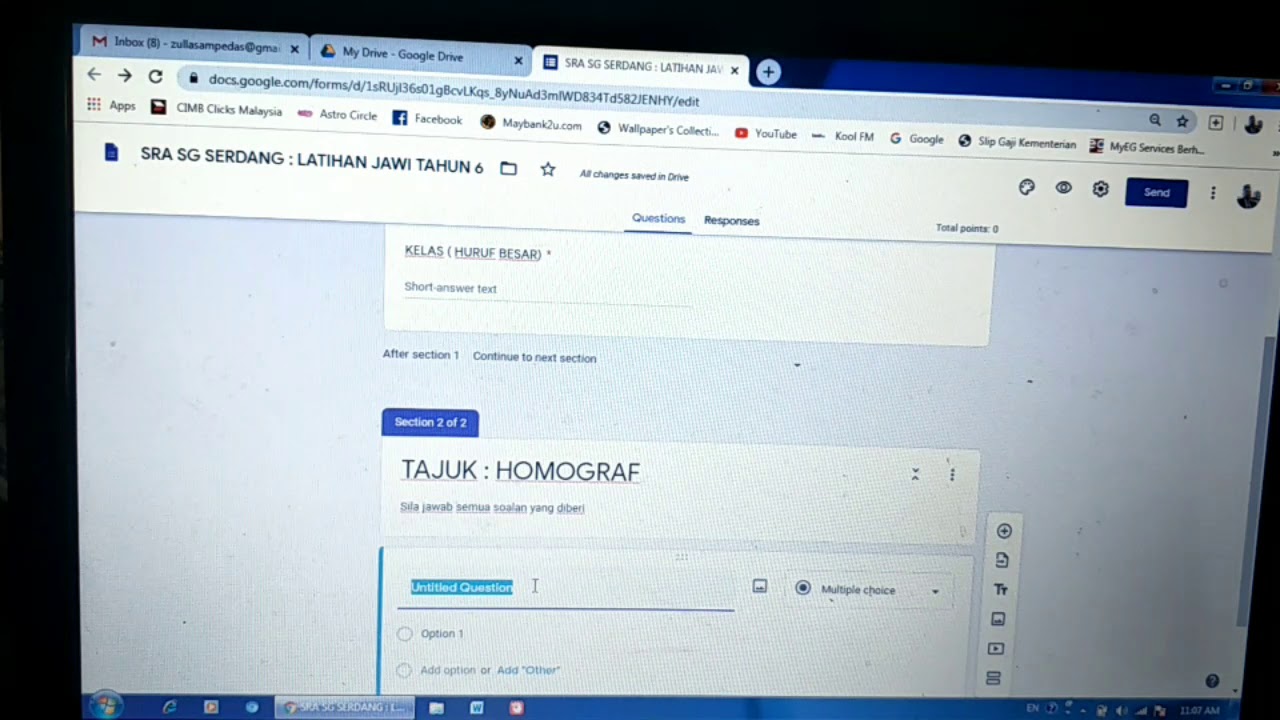 Buat latihan untuk murid guna Google Form