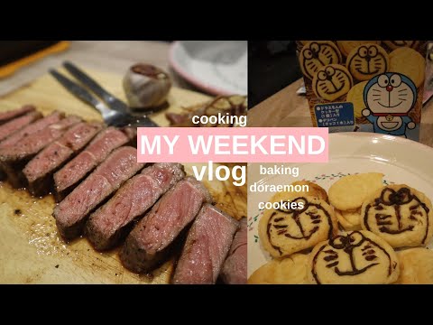 My Weekend | Steak/ Chicken Fajitas Night, New iPhone and Baking Doraemon Cookies!