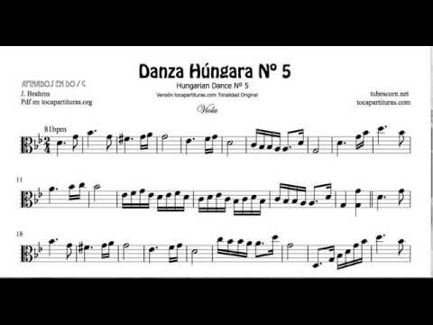Hungarian Dance Nº5 Sheet Music for Viola on C clef