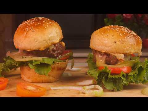 How To Make Beef Burger / Homemade Beef Burger Recipe From Scratch (with Homemade Buns!)