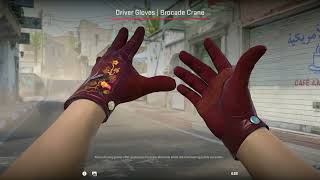 Gloves Brocade Crane