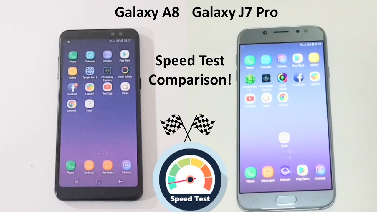 Samsung Galaxy A8 2018 Vs Galaxy J7 Pro Speed Test Comparison!