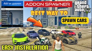 HOW TO INSTALL ADD ON VEHICLE SPAWNER IN GTA 5 WITHGOUT CRASH | BEST WAY TO SPAWN VEHICLES IN GTA 5