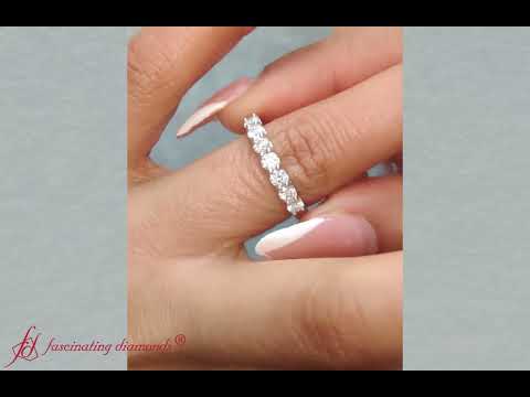 7 Stone Round Diamond Anniversary Band In 18K White Gold- FDWB5200- Fascinating Diamonds