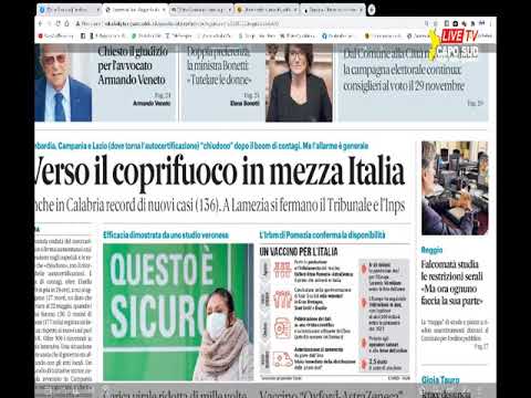 RASSEGNA STAMPA CAPO SUD GIOVEDI' 22 OTTOBRE 2020