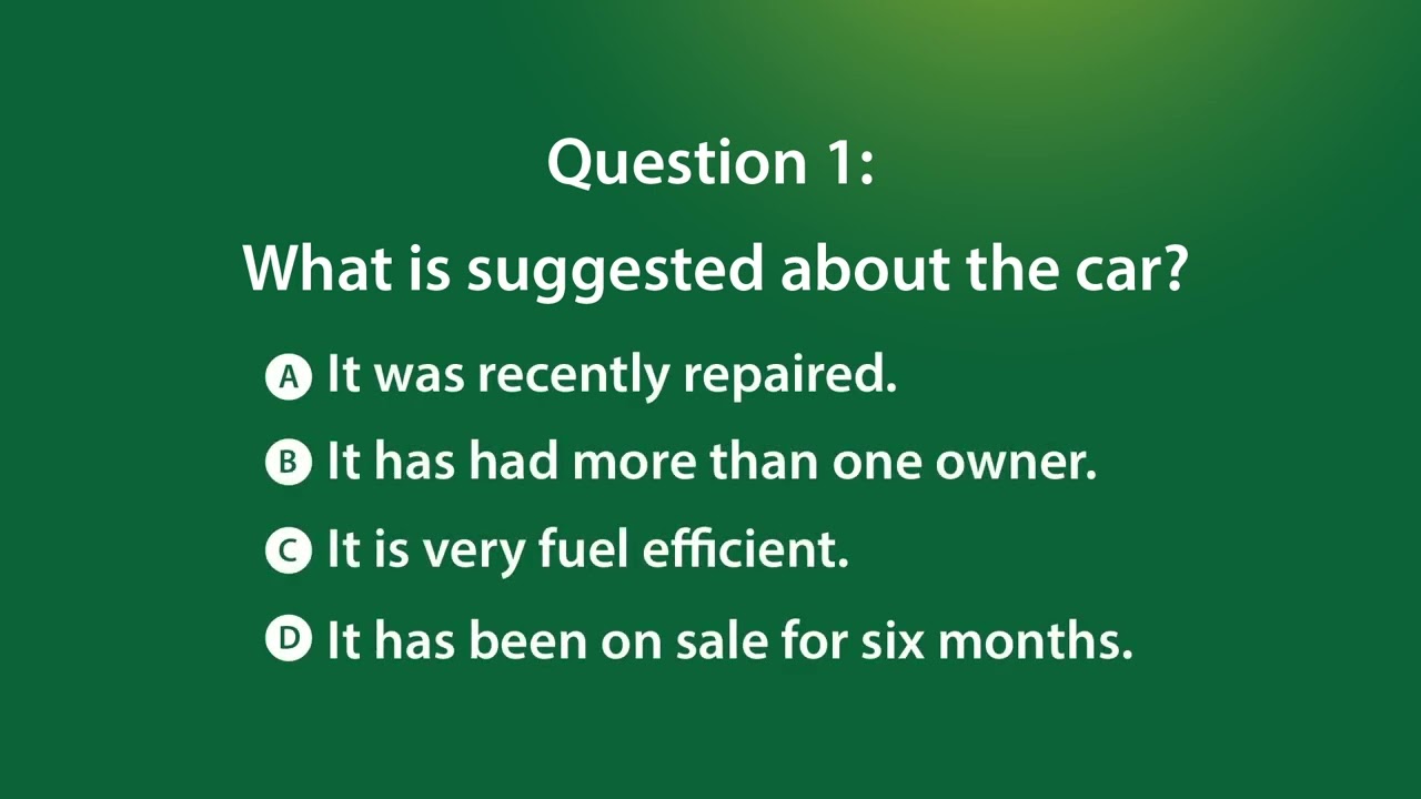 TOEIC® Listening and Reading Test Sample Question