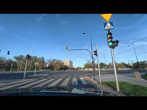 Driving Warsaw streets around Mokotów. From Służewiec to Sadyba
