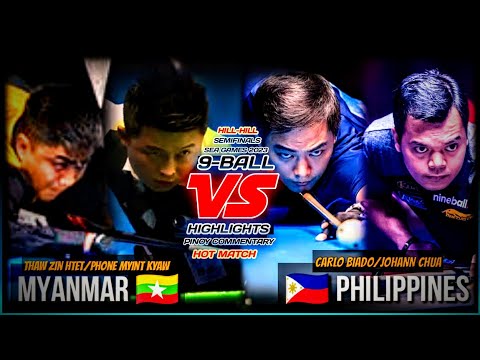 CARLO BIADO/JOHANN CHUA VS PHONE MYINT KYAW/THAW ZIN HTET, SEA GAMES 2023 9-BALL MEN'S DOUBLE