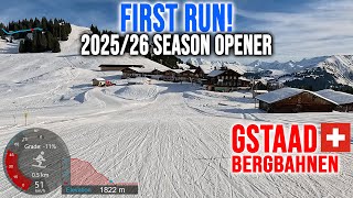 [4K] Skiing Gstaad, Season Opener 2025/26 - First RUN!, Bergbahnen Switzerland, 