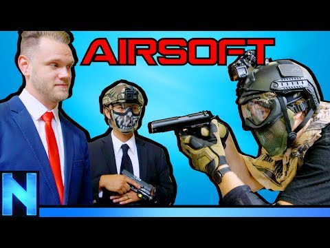 Hilarious AIRSOFT Protect The President Game!