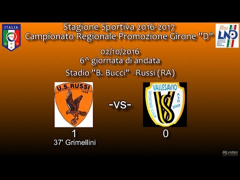02/10/16- Promoz. ER D – 6^ g and. – US Russi-SC Vallesavio 1-0 SINTESI