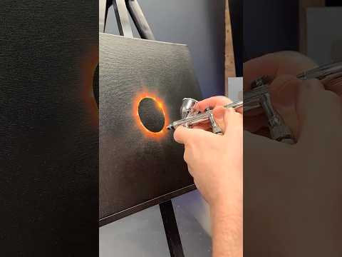 Solar Eclipse Airbrushing Timelapse #shorts