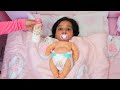 !!! Shafa pretend play baby with mommy