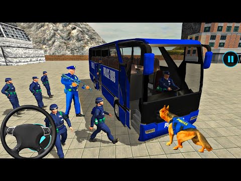 US Police Bus Mountain Driving Simulator - Offroad Crazy Police Coach Bus Driving Simulator