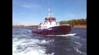 preview picture of video '5150 hp tractor tug Sabine in the Cape Cod Canal'