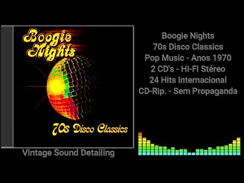 Boogie Nights 70s Disco Classics - Pop Music - Anos 1970 - 2 CD's - 24 Hits Internacional - CD-Rip.