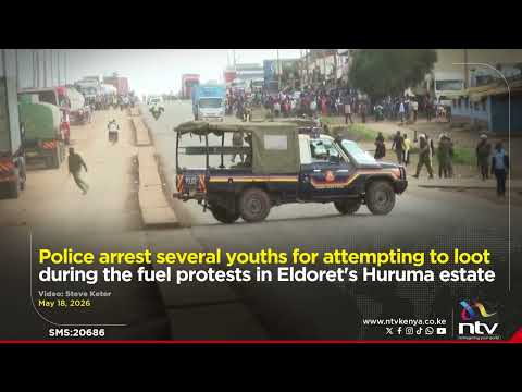 Police arrest several youths for attempting to loot during the fuel protests in Eldoret