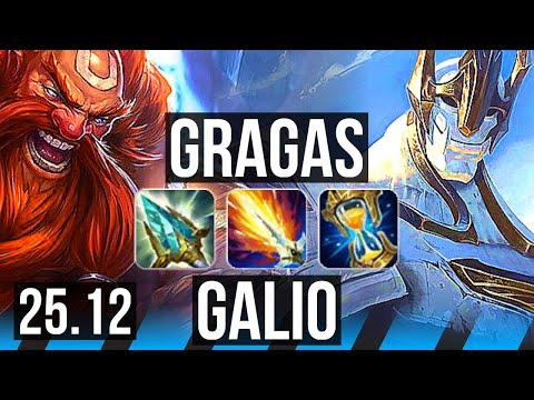 GRAGAS vs GALIO (MID) | Dominating | EUW Master | 25.12