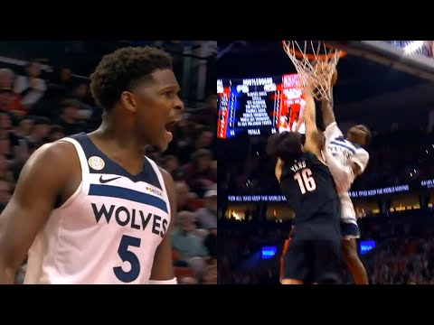 Jaden McDaniels begrüßt Yang Hansen mit einem schmutzigen Poster-Dunk in der NBA