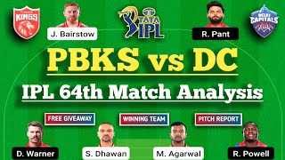PBKS VS DC Dream11 Team | PBKS VS DC Dream11 | Dream11 Today Match Prediction