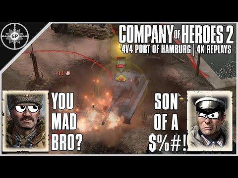 German Gets Toxic, ML-20 Teaches Him a Lesson | 4v4 Port of Hamburg | 4K CoH2 Casts #29