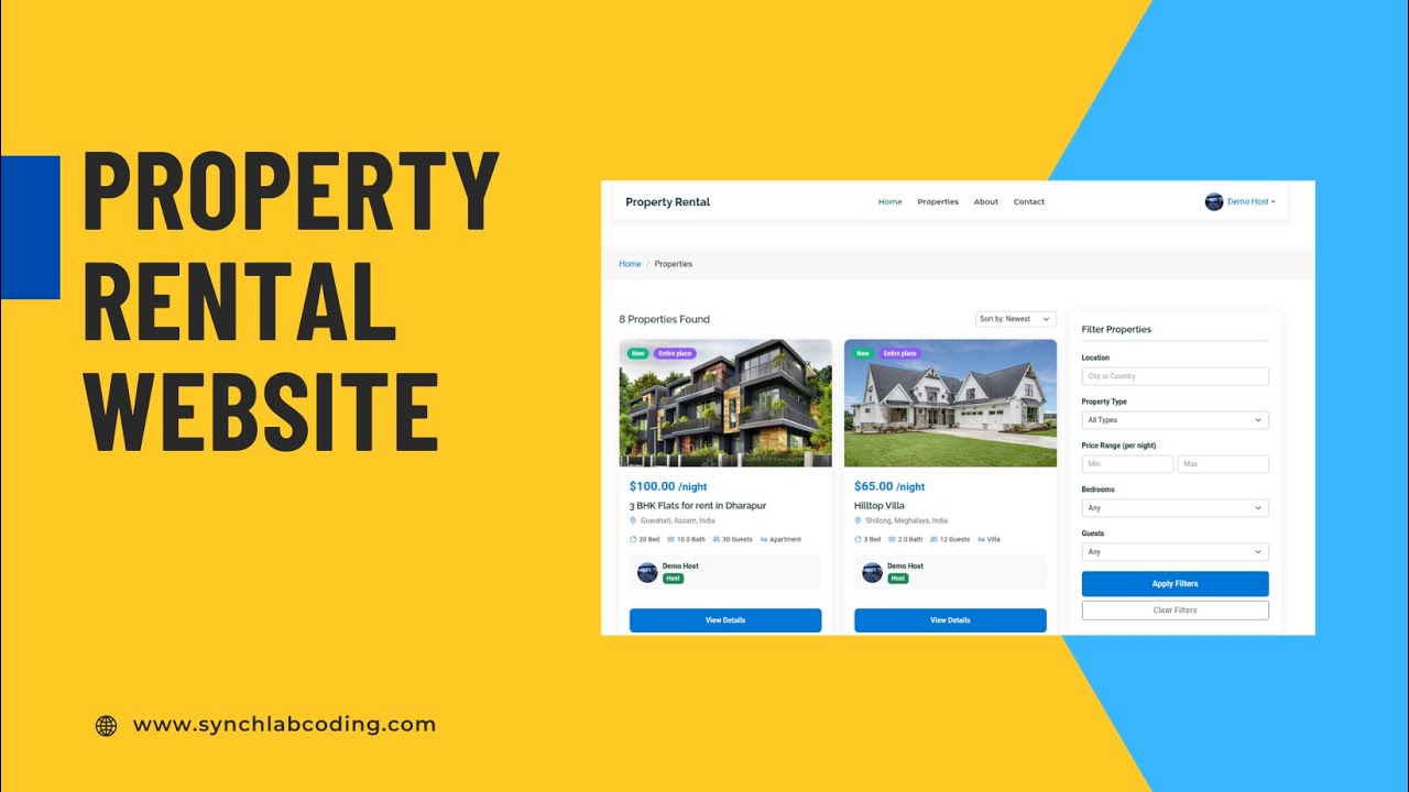 Property Rental System Project Using Laravel |  | Property Booking Project