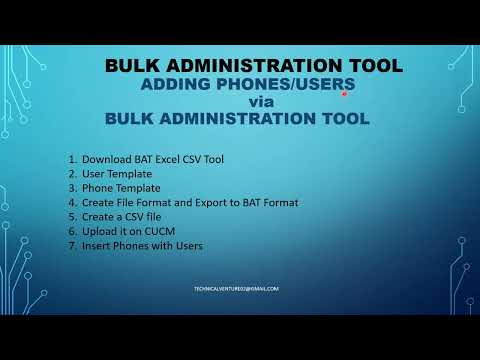 Lecture - 47 | Bulk Administration Tool - Add Phones/Users via one CSV File #Bulk #cisco #collab