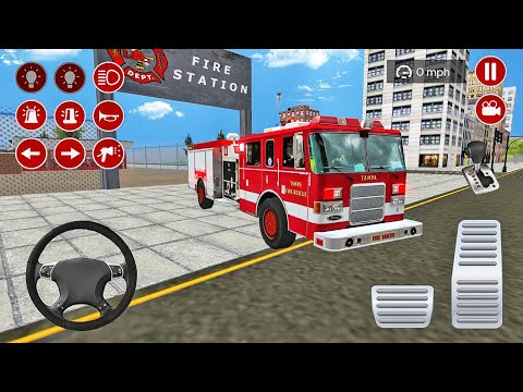 Real Fire Truck Driving Simulator Fire Fighting #6 - Tampa Fire Department Truck - Android Gameplay