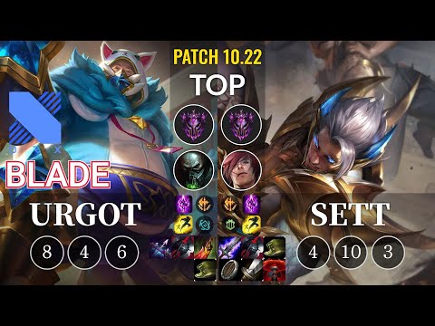 DRX Blade Urgot vs Sett Top - KR Patch 10.22