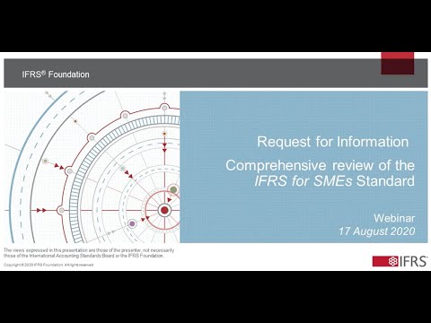 Webinar: second comprehensive review of the IFRS for SMEs Standard