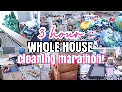 3 HOUR WHOLE HOUSE CLEANING MARATHON | CLEAN WITH ME | DECLUTTERING AND ORGANIZING