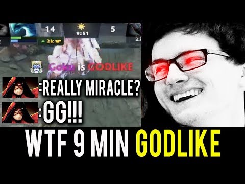 WTF 9 Min Godlike! Miracle- OPEN AI BOT ZEUS IS REAL ! 9k MMR Machine Dota 2