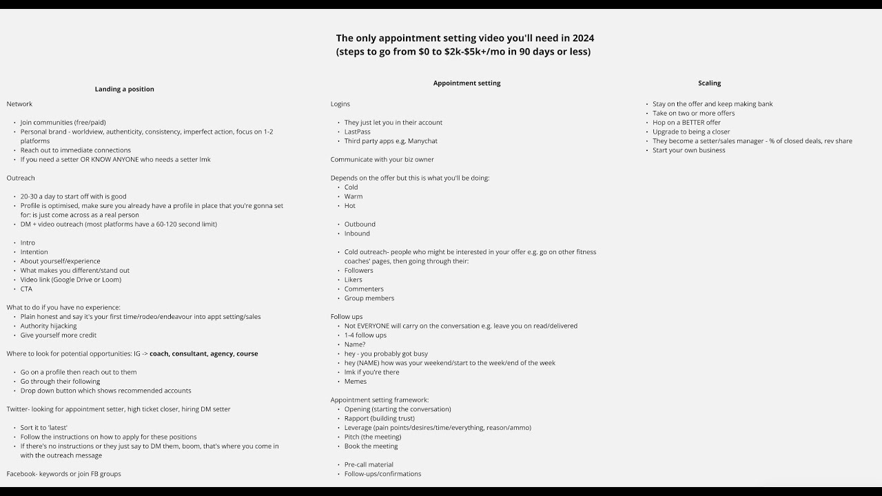 The only appointment setting video you'll need in 2024