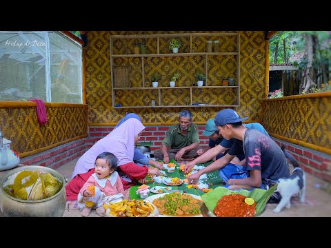Village Life | Cooking liwet rice, leunca ulukutek, chili sauce & jengkol | enjoy of eating together