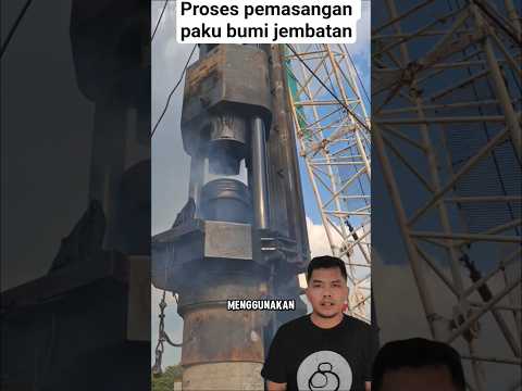 Proses pemasangan paku bumi jembatan #pakubumi #konstruksi #jembatan