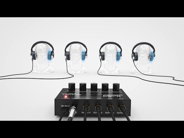 Vídeo relacionado con socodox Amplificador de Auriculares de 4 Canales con Jacks de 3,5 mm/6,35 mm/RCA, Divisor de Auriculares de Metal con 8 Puertos de Salida para Auriculares, Compacto con Interruptor estéreo y luz RGB