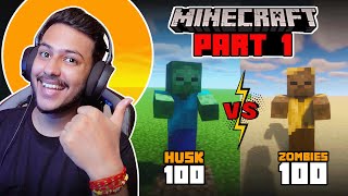 Zombies vs Husky !! Mind-Blowing Fight | Unbelievable result 🤯🤯| -Minecraft | Part-1