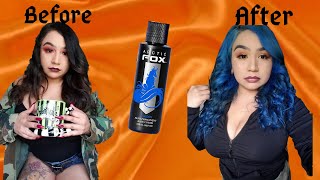 Black to blue hair tutorial
