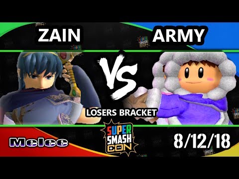 SSC 2018 SSBM - PG | Zain (Marth) Vs. ARMY (Ice Climbers) Smash Melee Top 8 Qualifier
