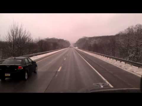 Archived Video - Interstate 81 North Hazleton, Pennsylvania. Snow and ice