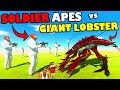 ARMY OF APES vs GIANT LOBSTER DEATH CASTLE in Animal Revolt Battle Simulator | SHINCHAN and CHOP