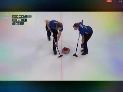 2018-2002 of Women's Curling final shot and result