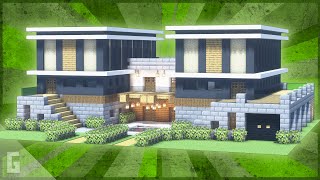 Large Modern Mansion Build Tutorial | Minecraft