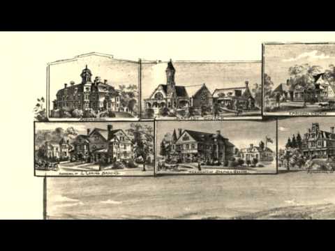 Newton Centre Massachusetts 1897 Panoramic Bird's Eye View Map 7167