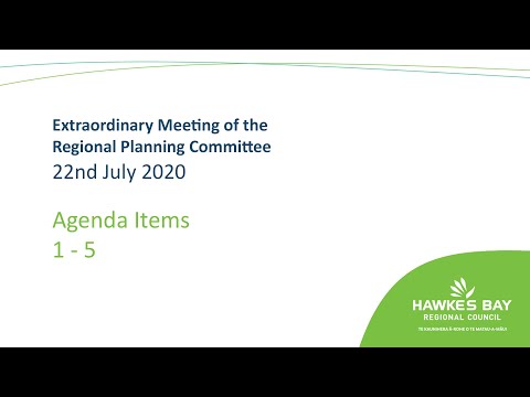 Extraordinary Meeting of the Regional Planning Committee - 22nd July 2020